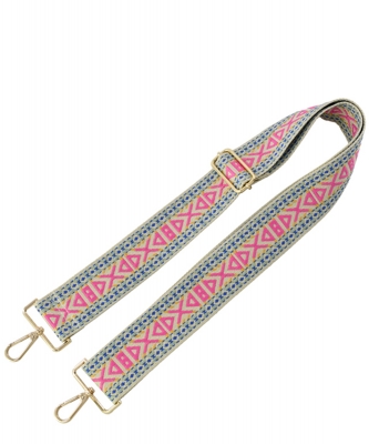 2" Wide Aztec Tribal Pattern Guitar Strap  SS050H FUSHIA